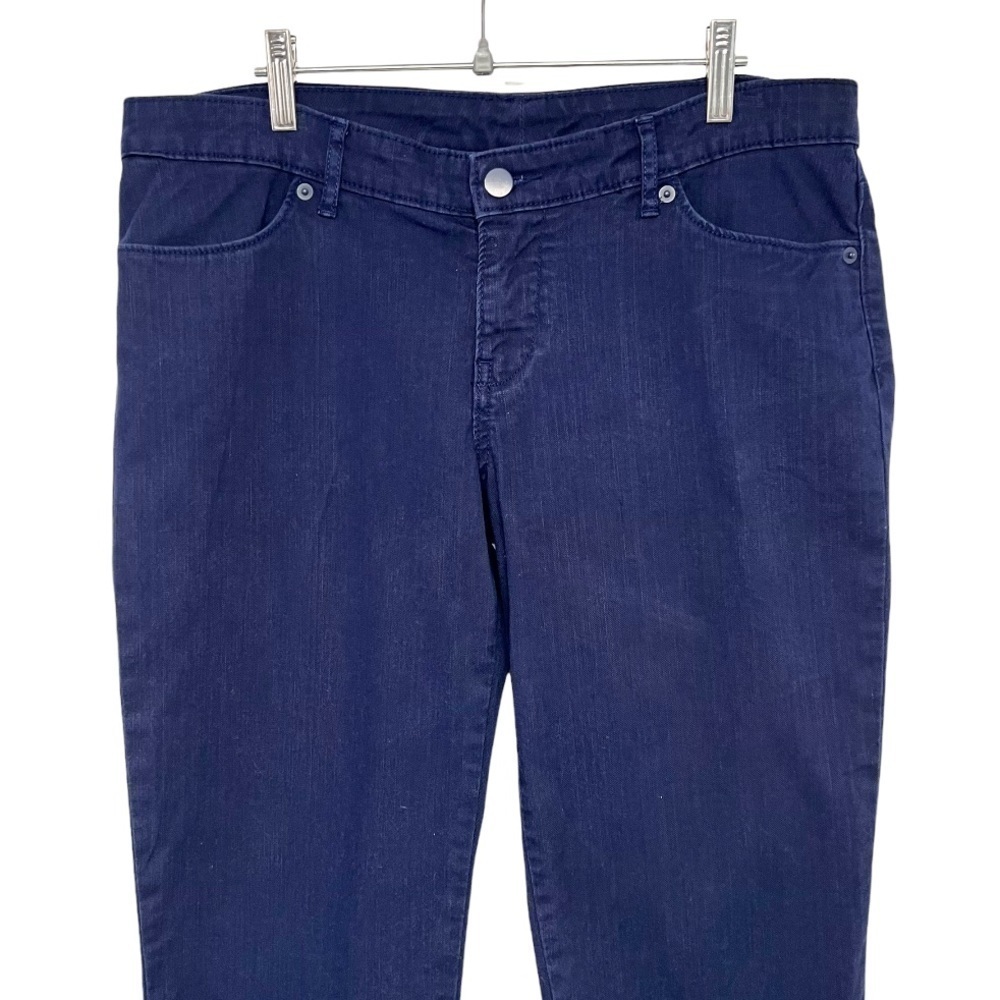 Norma Kamali Navy Blue Zipper Tapered Ankle Denim Pants Women’s 8 - Picture 2 of 10